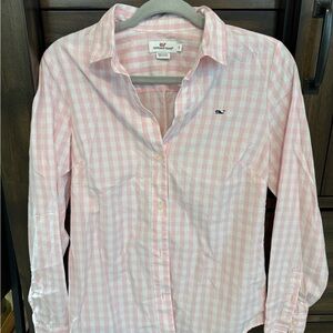 Vineyard Vines Pink Gingham Checkered Shirt 100% Cotton